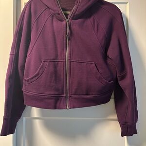 Lululemon Athletica Deep Purple Cropped scuba full zip Jacket